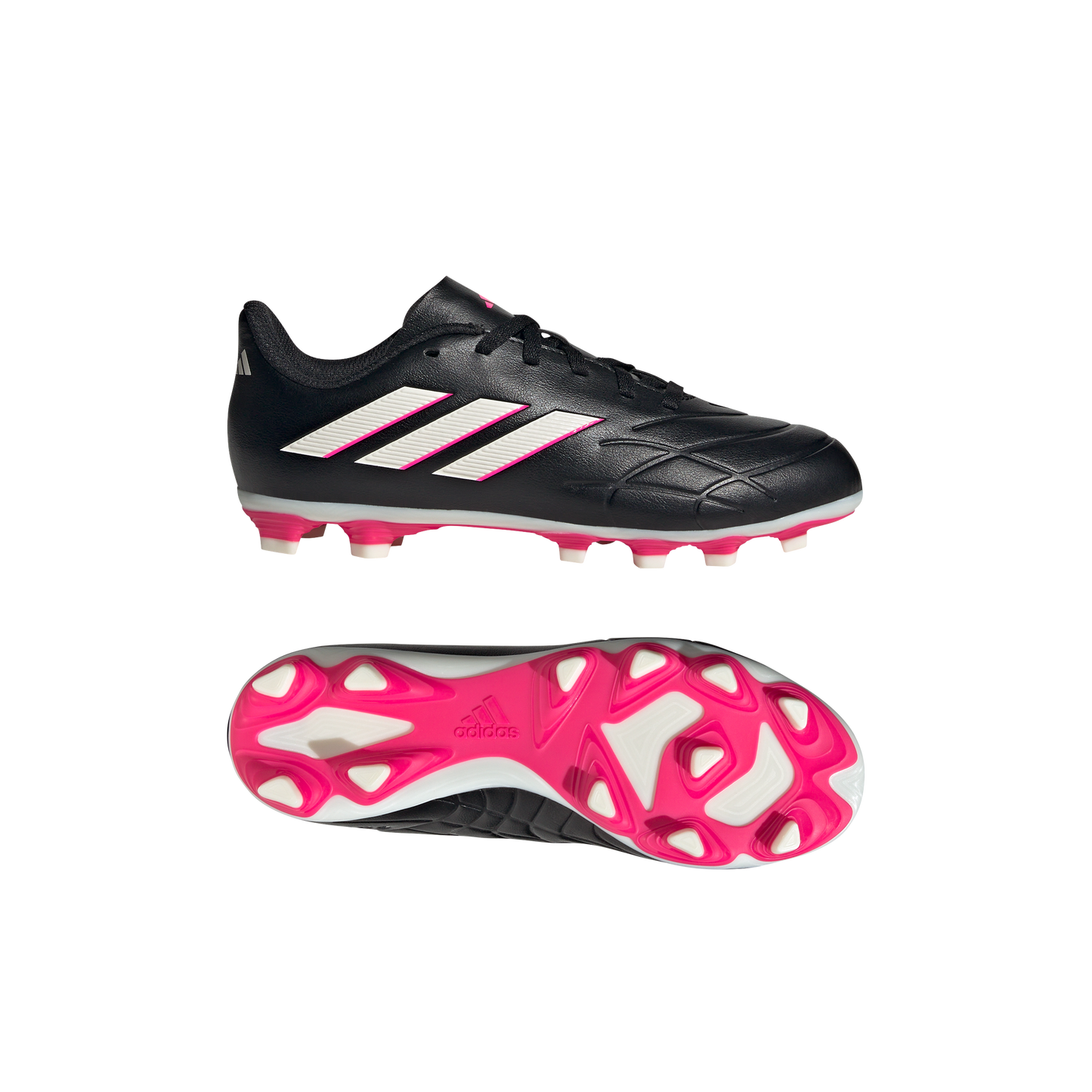 adidas Copa Pure.4 FxG Soccer Cleats | Core Black / White / Beam Pink | Kid's