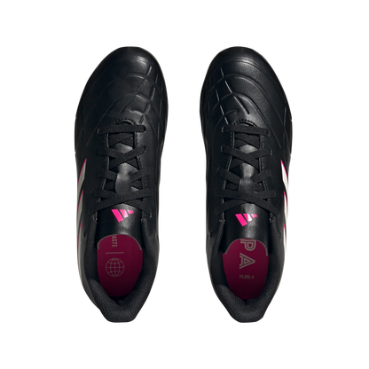 adidas Copa Pure.4 FxG Soccer Cleats | Core Black / White / Beam Pink | Kid's