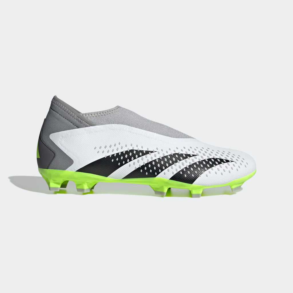 Predator Laceless Firm Soccer Cleats | White/ stripe 3 adidas