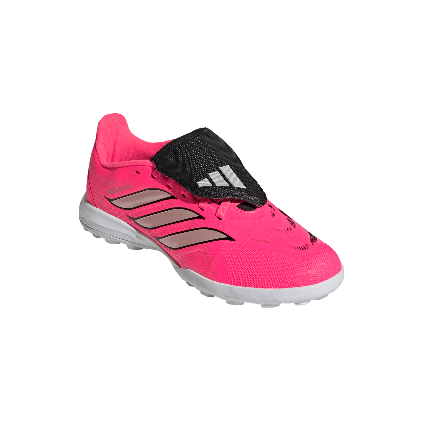 adidas PREDATOR LEAGUE Fold-Over Tongue Turf Soccer Shoes | Solar Pink / Core Black / White | Kid's