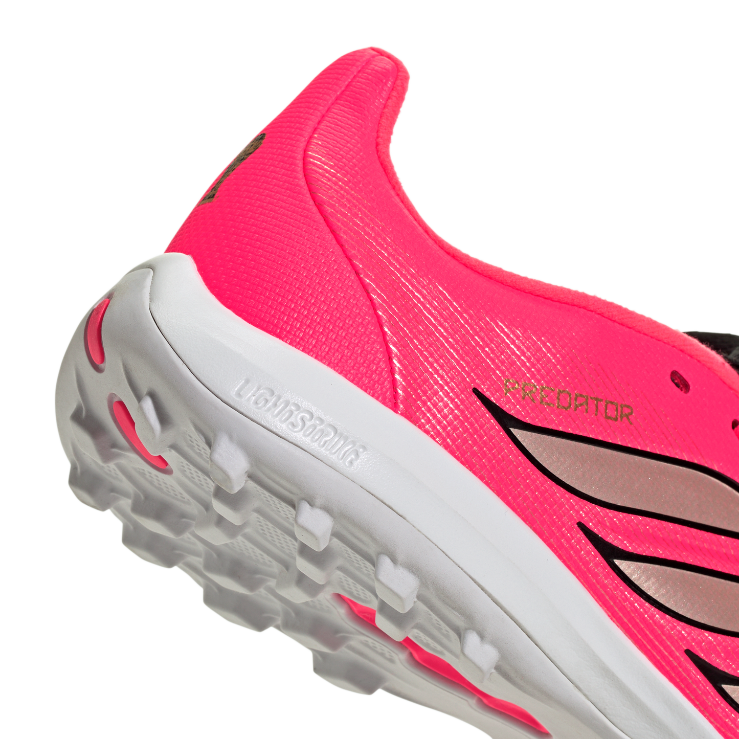 adidas PREDATOR LEAGUE Fold-Over Tongue Turf Soccer Shoes | Solar Pink / Core Black / White | Kid's
