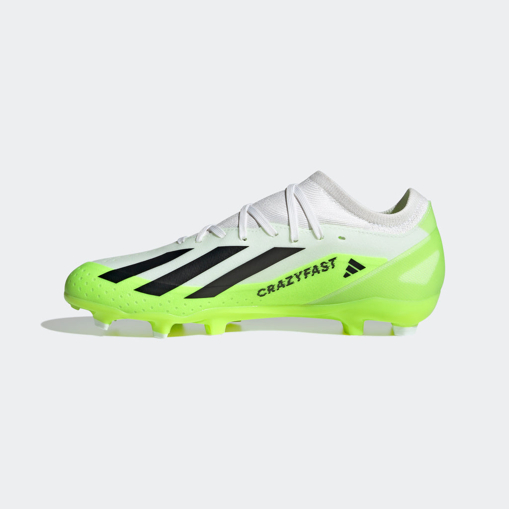 adidas X Crazyfast.3 Firm Ground Soccer Cleats | White/Green