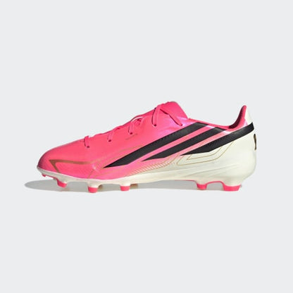 adidas F50 HYPERFAST LEAGUE Firm Ground Football Boots| Solar Turbo / Core Black / Gold Metallic | Kid's