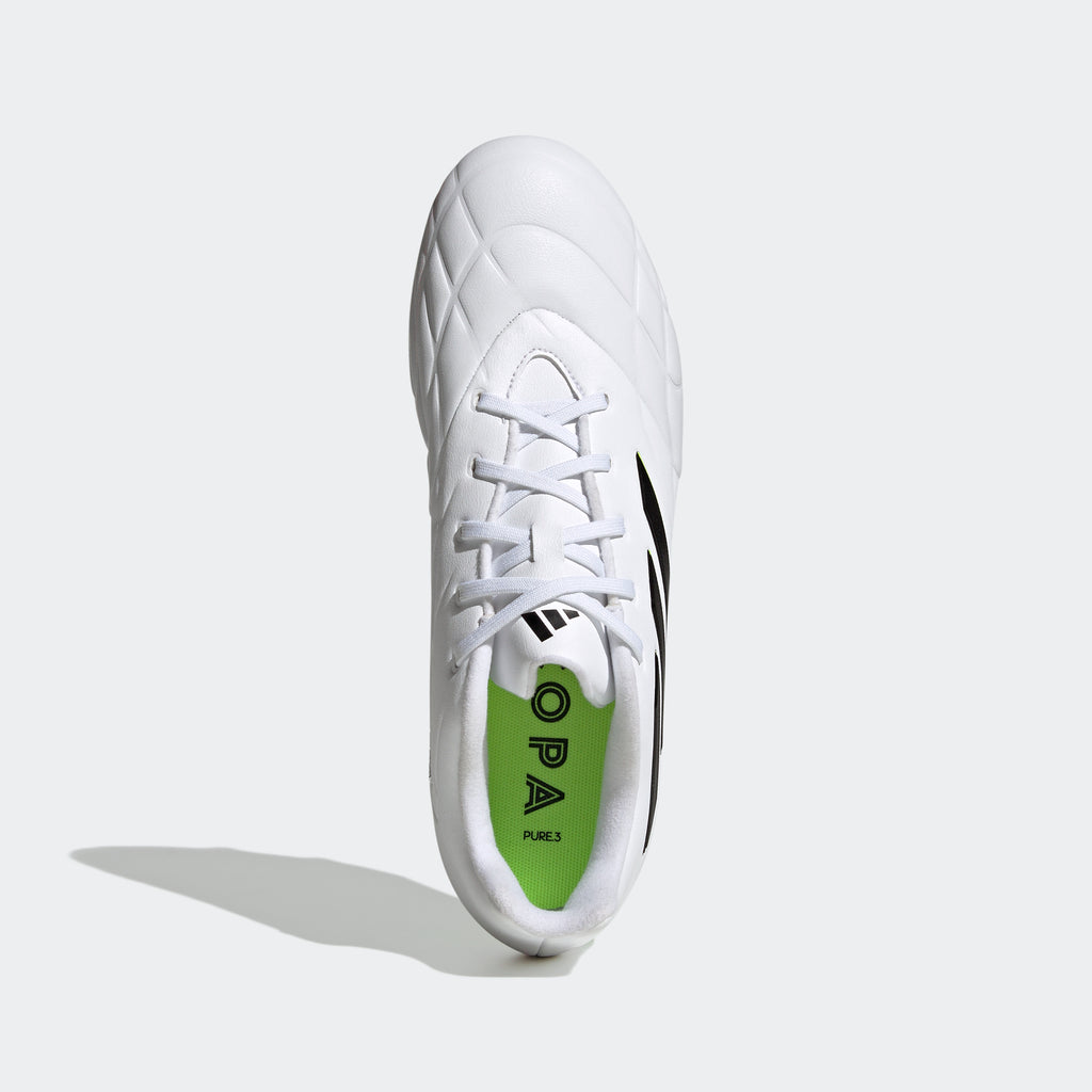 adidas Copa Pure.3 Firm Ground Soccer Cleats | White/Black