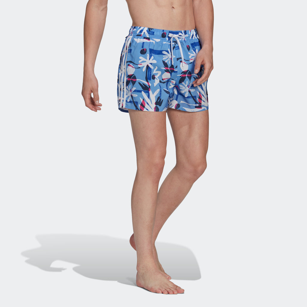 frø anklageren dvs. adidas Seasonal Floral CLX Very Short Swim Shorts | Blue | Men's | stripe 3  adidas