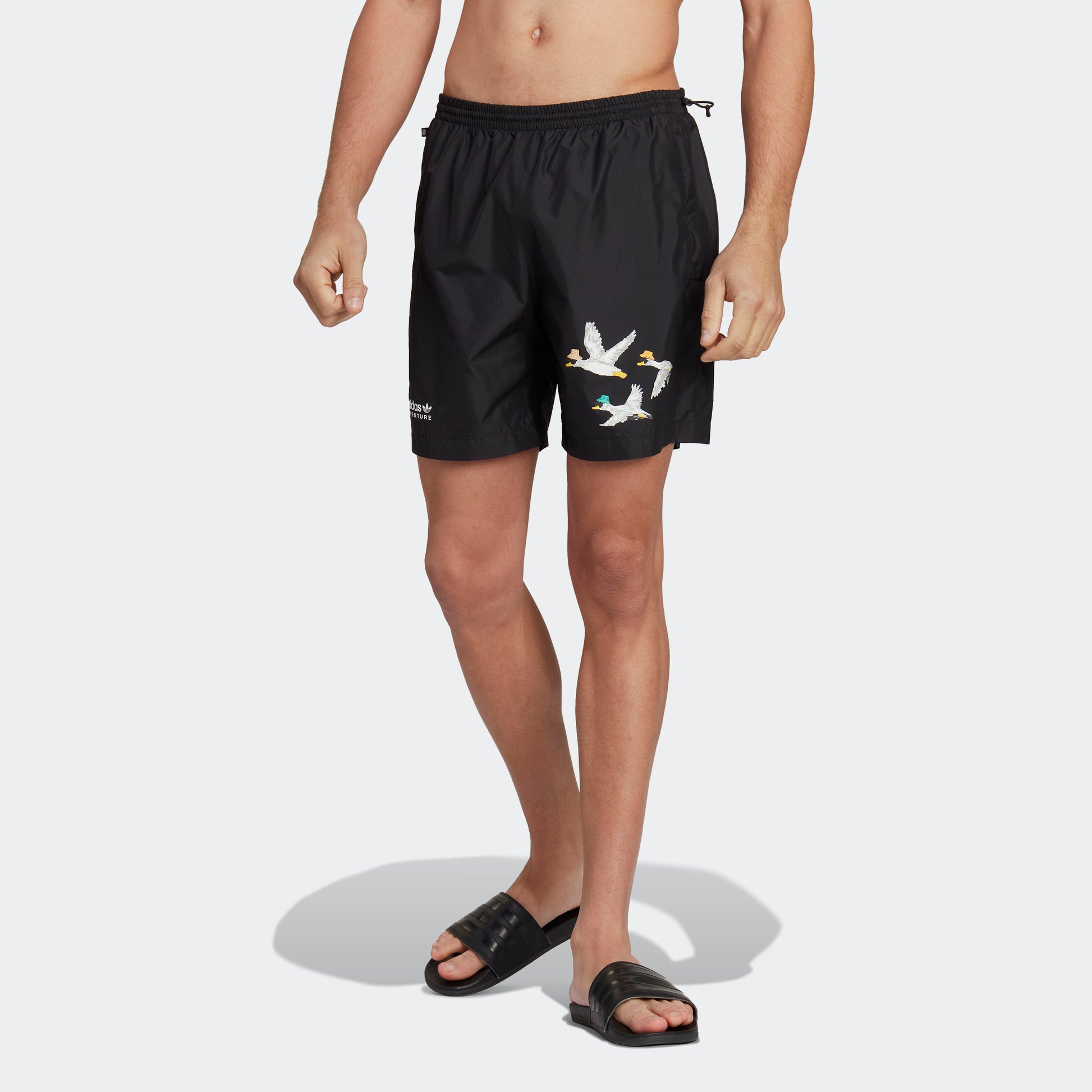 adidas Originals Adventure Duck Swim Shorts | Black | Men\'s – stripe 3  adidas