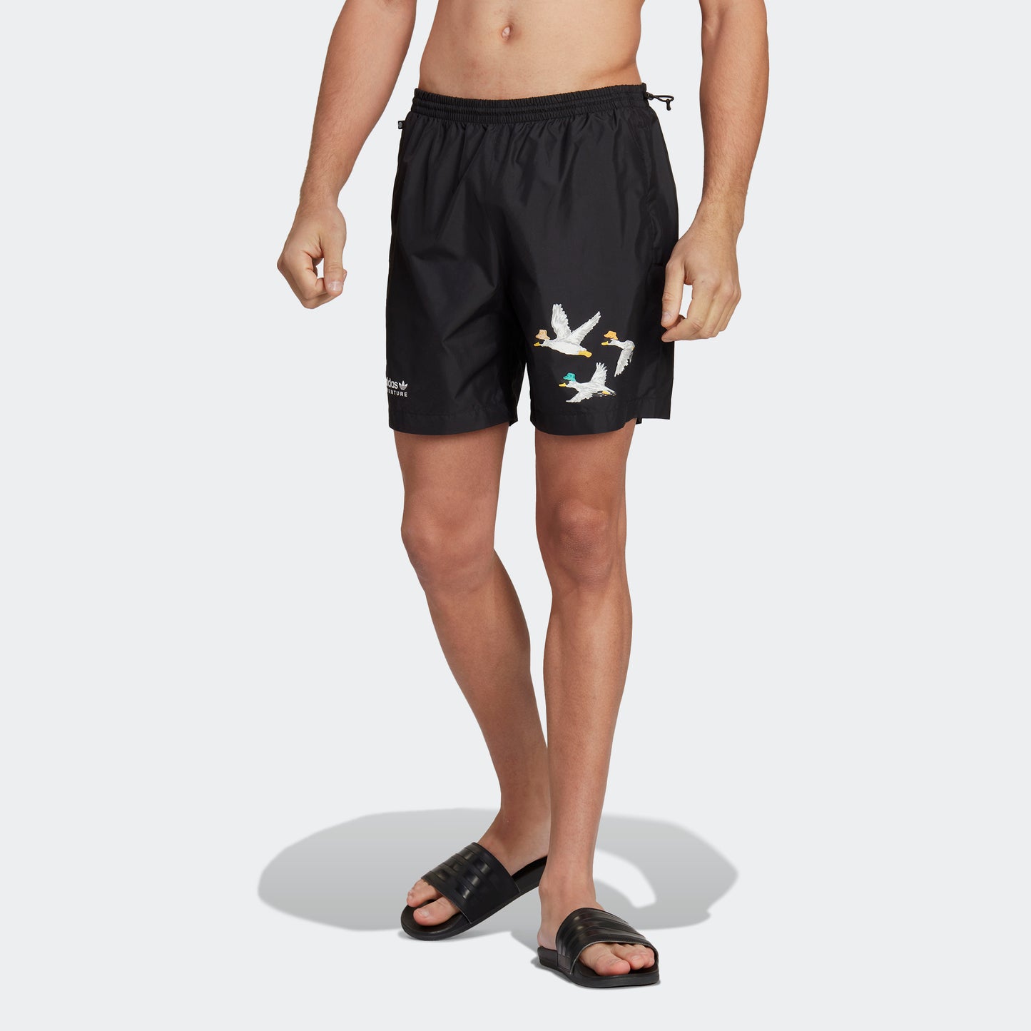 adidas Originals Adventure Duck Swim Shorts | Black | Men\'s – stripe 3  adidas | Turnhosen