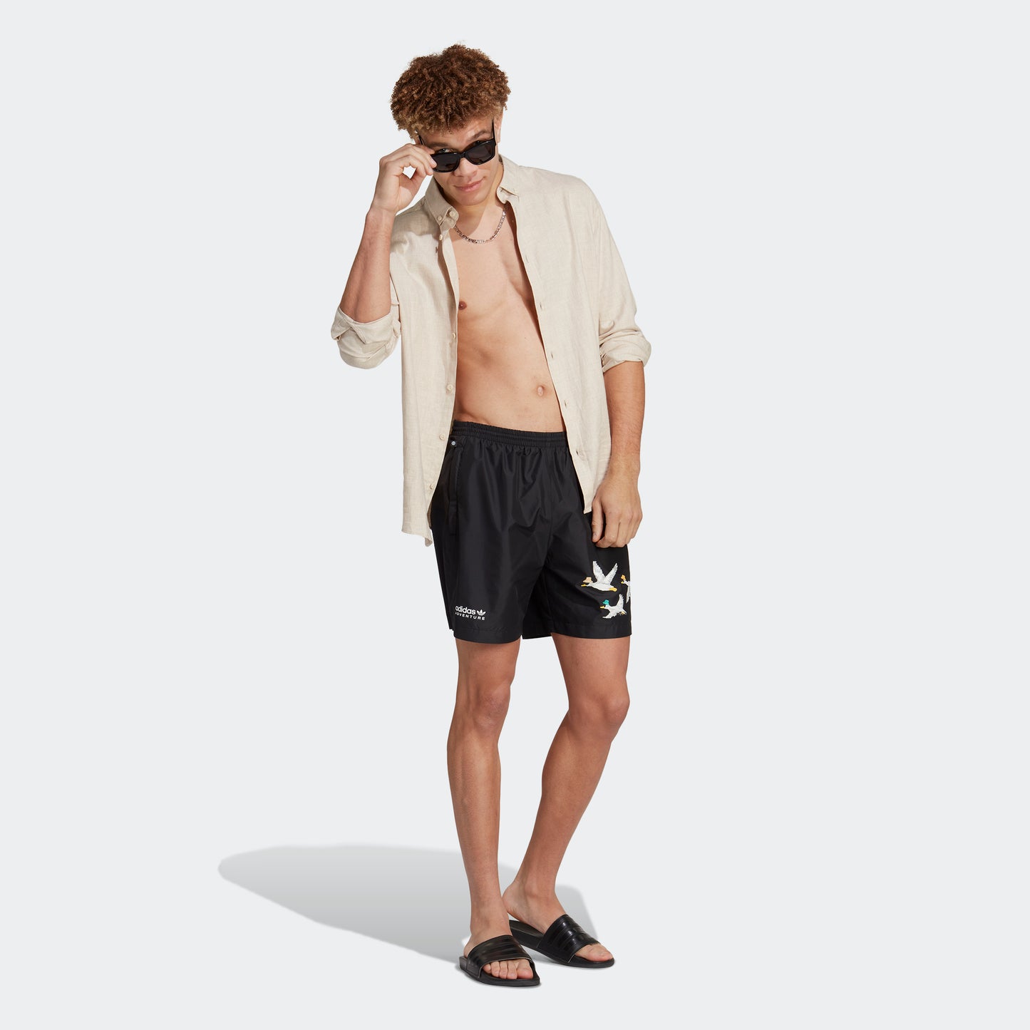 adidas Originals Adventure Duck Swim Shorts | Black | Men\'s – stripe 3  adidas