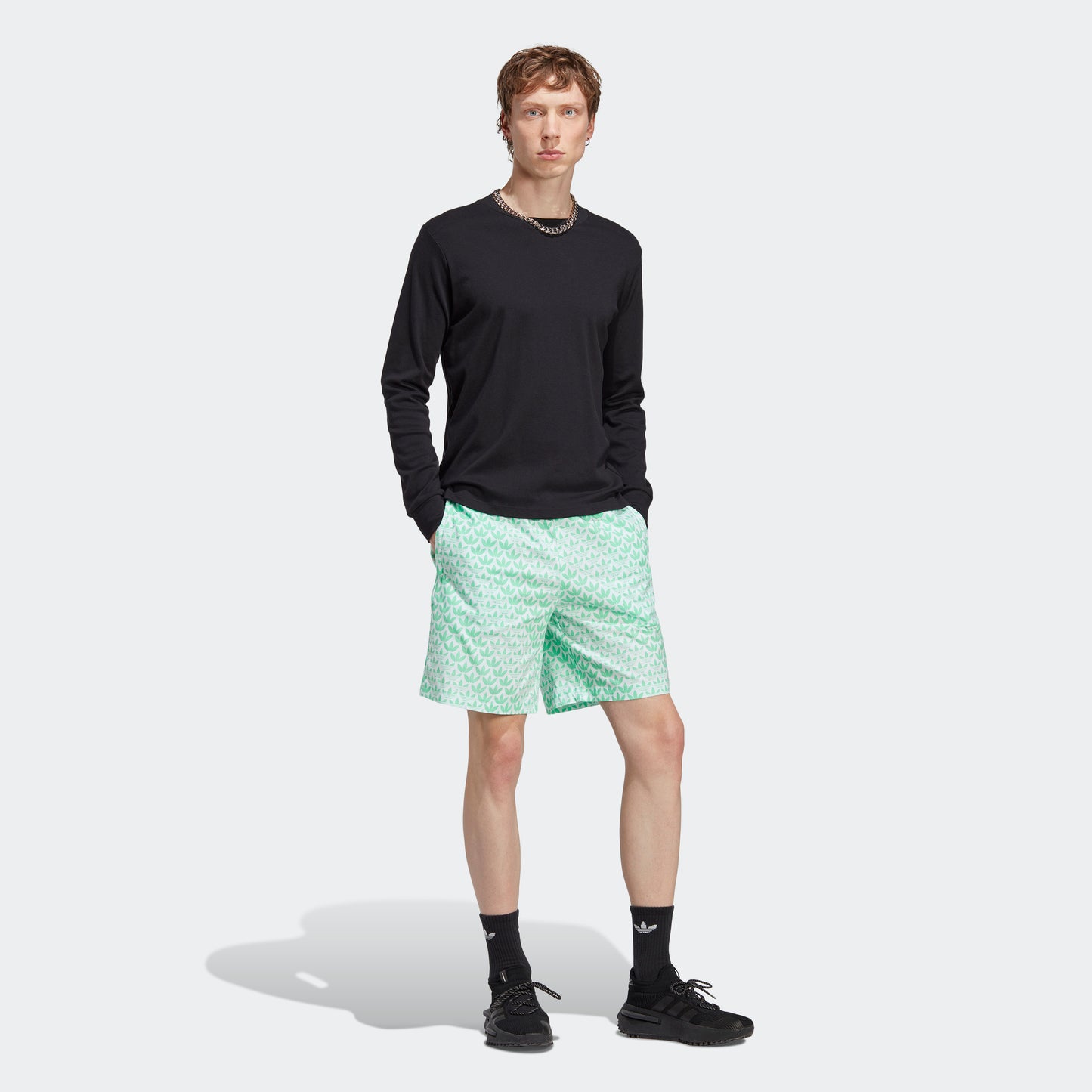 adidas Graphics Monogram Allover Print Shorts | Easy Green | Men's