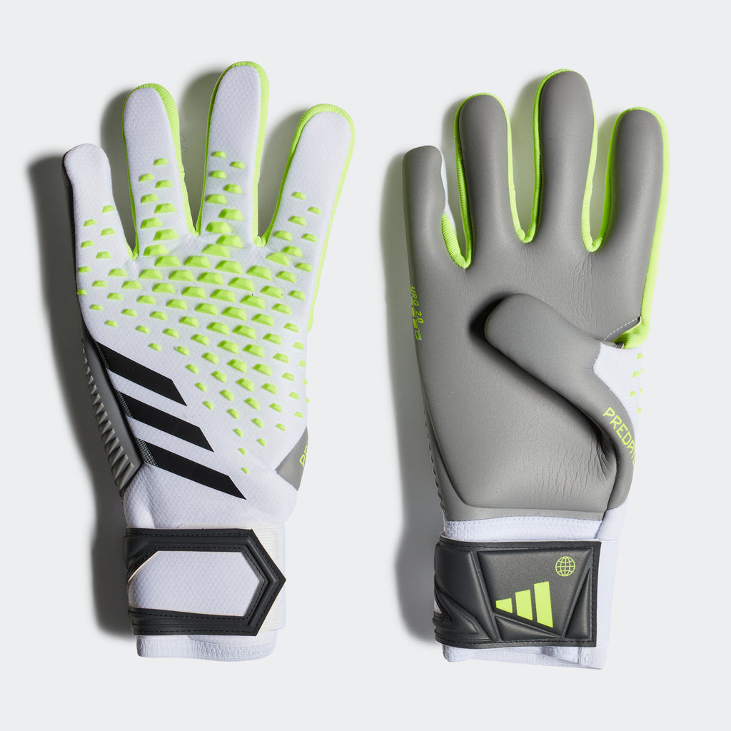 adidas PREDATOR Competition Soccer Goalkeeper Gloves | White/Green