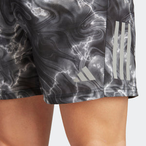 adidas Own the Run Print 5" Shorts | Black/White | Men's