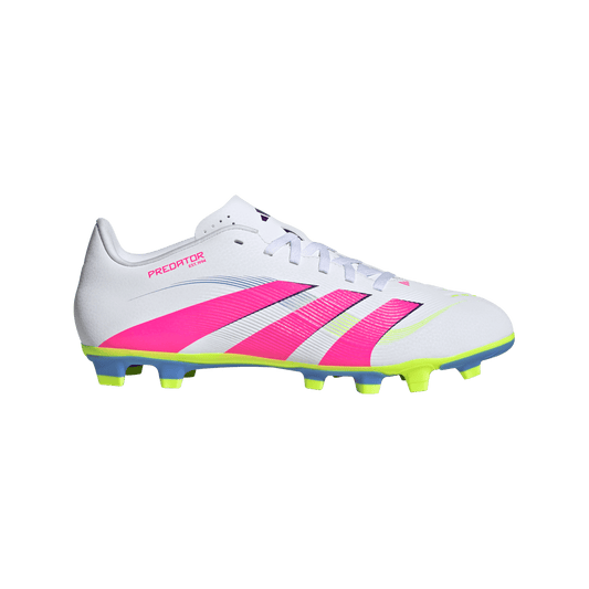 adidas PREDATOR CLUB Firm/Multi-Ground Soccer Cleats | Cloud White / Lucid Pink / Lucid Lemon | Men's
