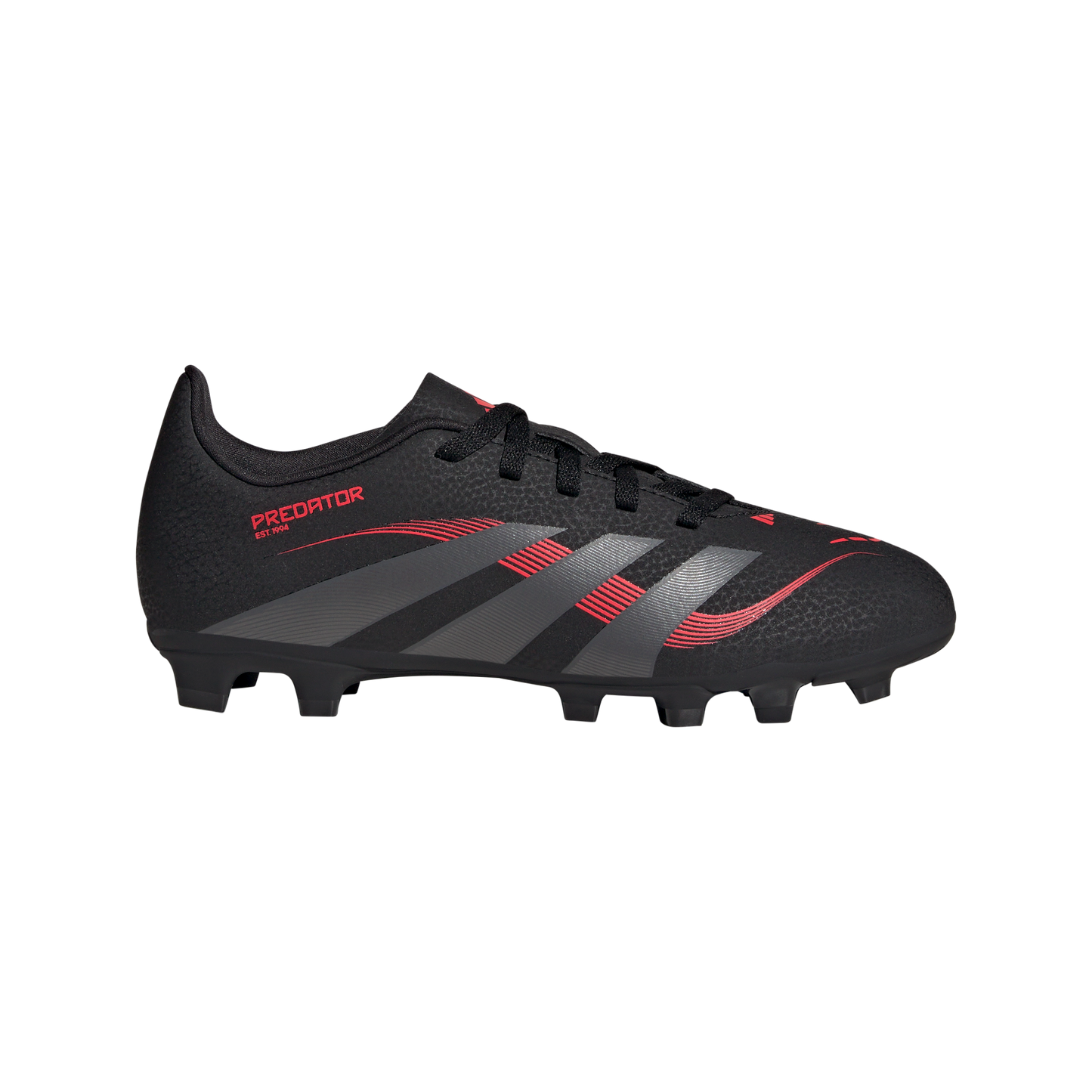 adidas Predator Club Firm/Multi-Ground Soccer Cleats | Core Black / Grey Four / Lucid Red | Kid's
