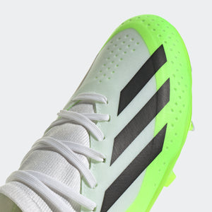 adidas X Crazyfast.3 Firm Ground Soccer Cleats | White/Green | Youth