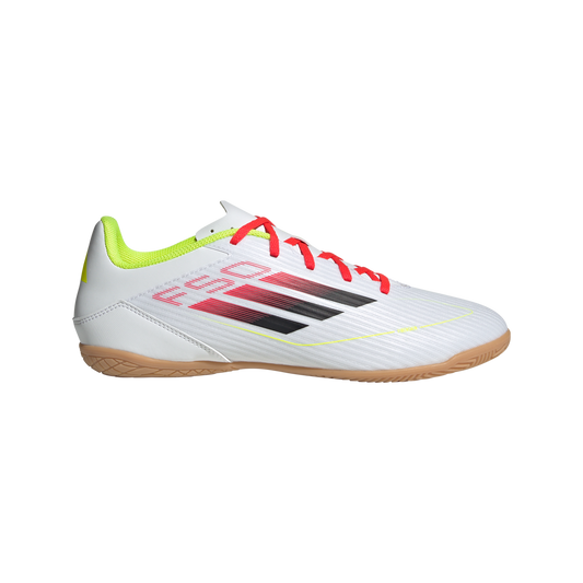 adidas F50 CLUB Indoor Soccer Shoes | Cloud White-Core Black-Solar Yellow | Men's