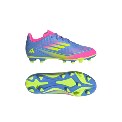 adidas F50 CLUB Firm/Multi-Ground Cleats | Blue Fusion-Lucid Lemon-Lucid Pink | Kid's Unisex