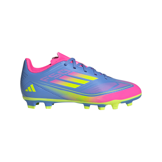 adidas F50 CLUB Firm/Multi-Ground Cleats | Blue Fusion-Lucid Lemon-Lucid Pink | Kid's Unisex