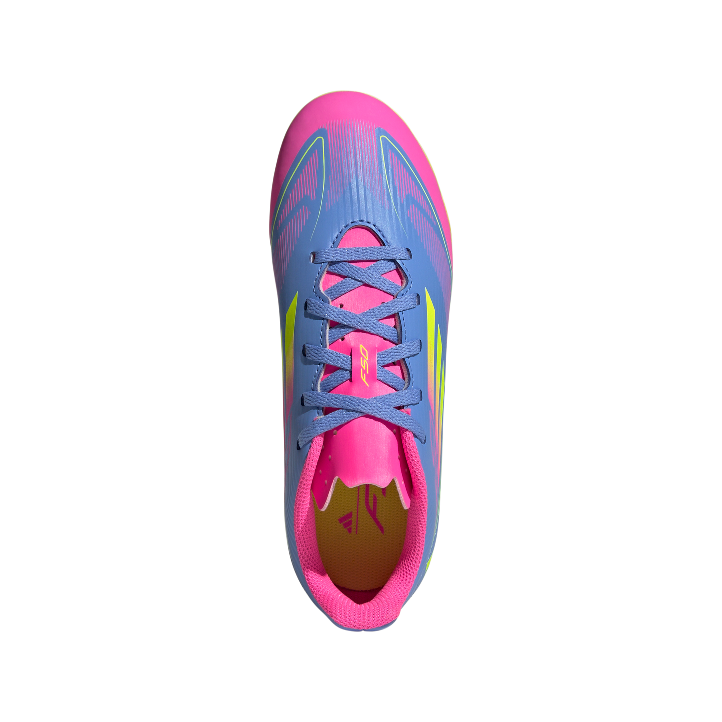 adidas F50 CLUB Firm/Multi-Ground Cleats | Blue Fusion-Lucid Lemon-Lucid Pink | Kid's Unisex