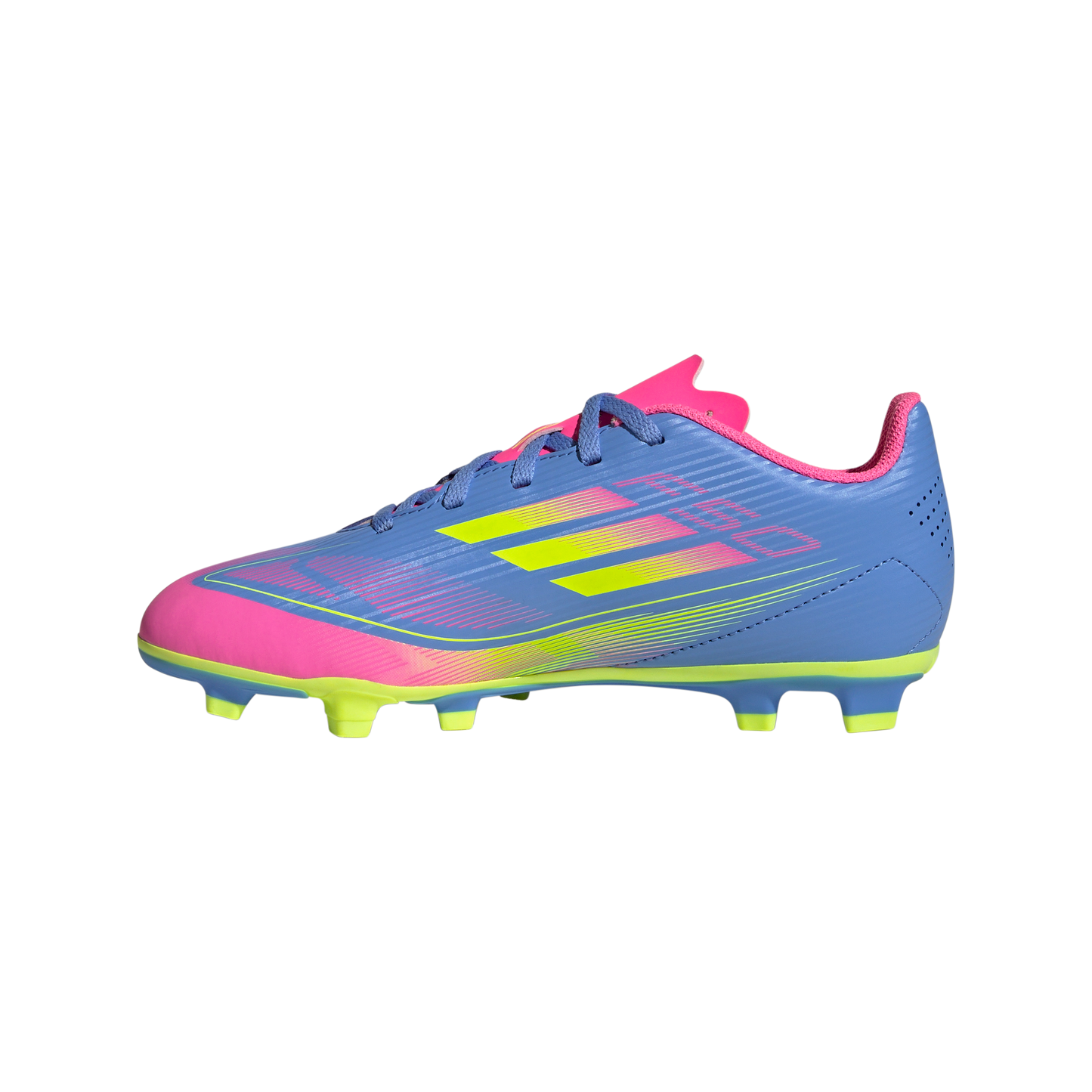 adidas F50 CLUB Firm/Multi-Ground Cleats | Blue Fusion-Lucid Lemon-Lucid Pink | Kid's Unisex