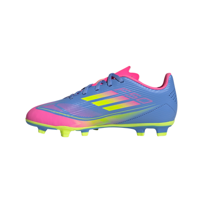 adidas F50 CLUB Firm/Multi-Ground Cleats | Blue Fusion-Lucid Lemon-Lucid Pink | Kid's Unisex