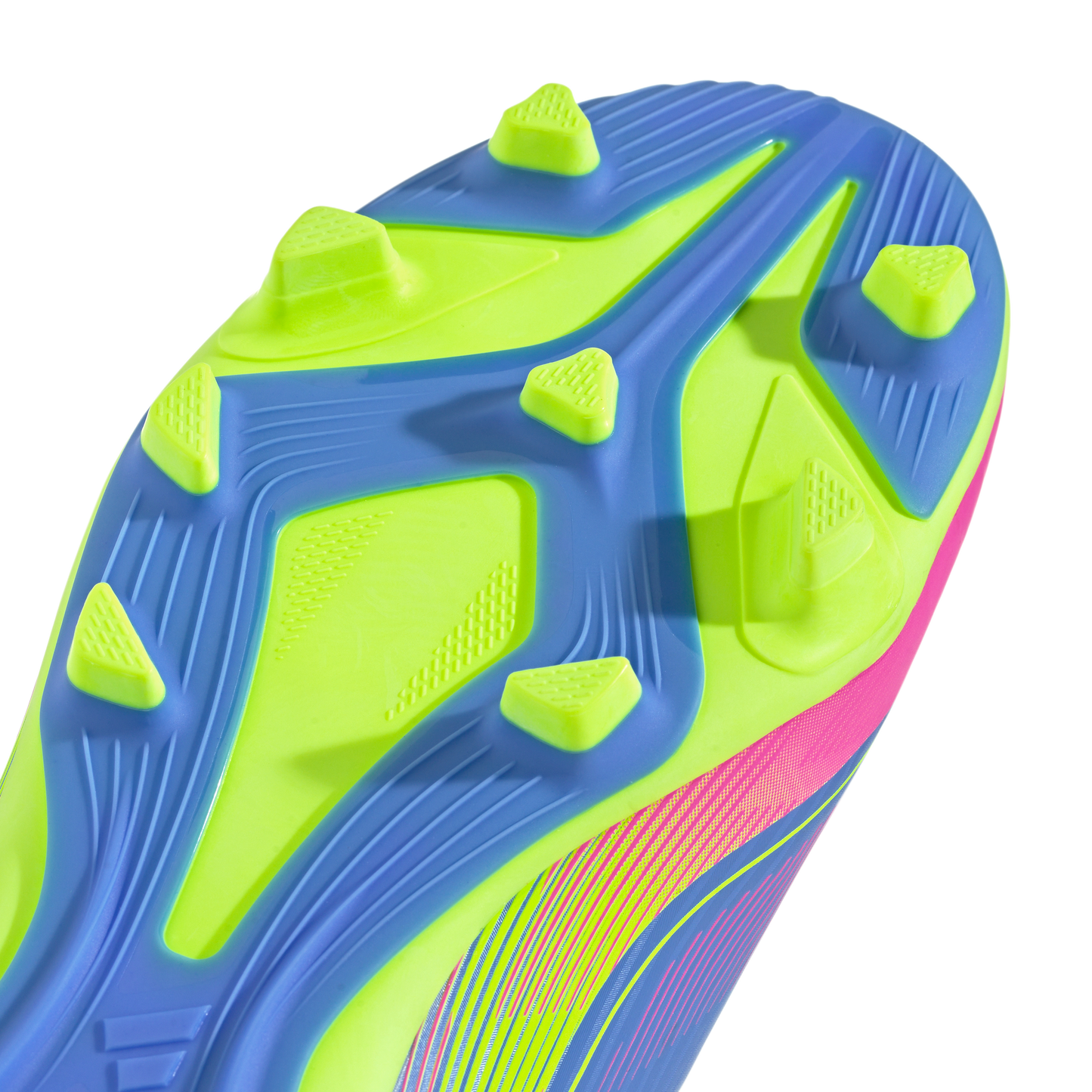 adidas F50 CLUB Firm/Multi-Ground Cleats | Blue Fusion-Lucid Lemon-Lucid Pink | Kid's Unisex