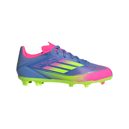 adidas F50 LEAGUE Firm/Multi-Ground Cleats | Blue Fusion-Lucid Lemon-Lucid Pink | Kid's Unisex