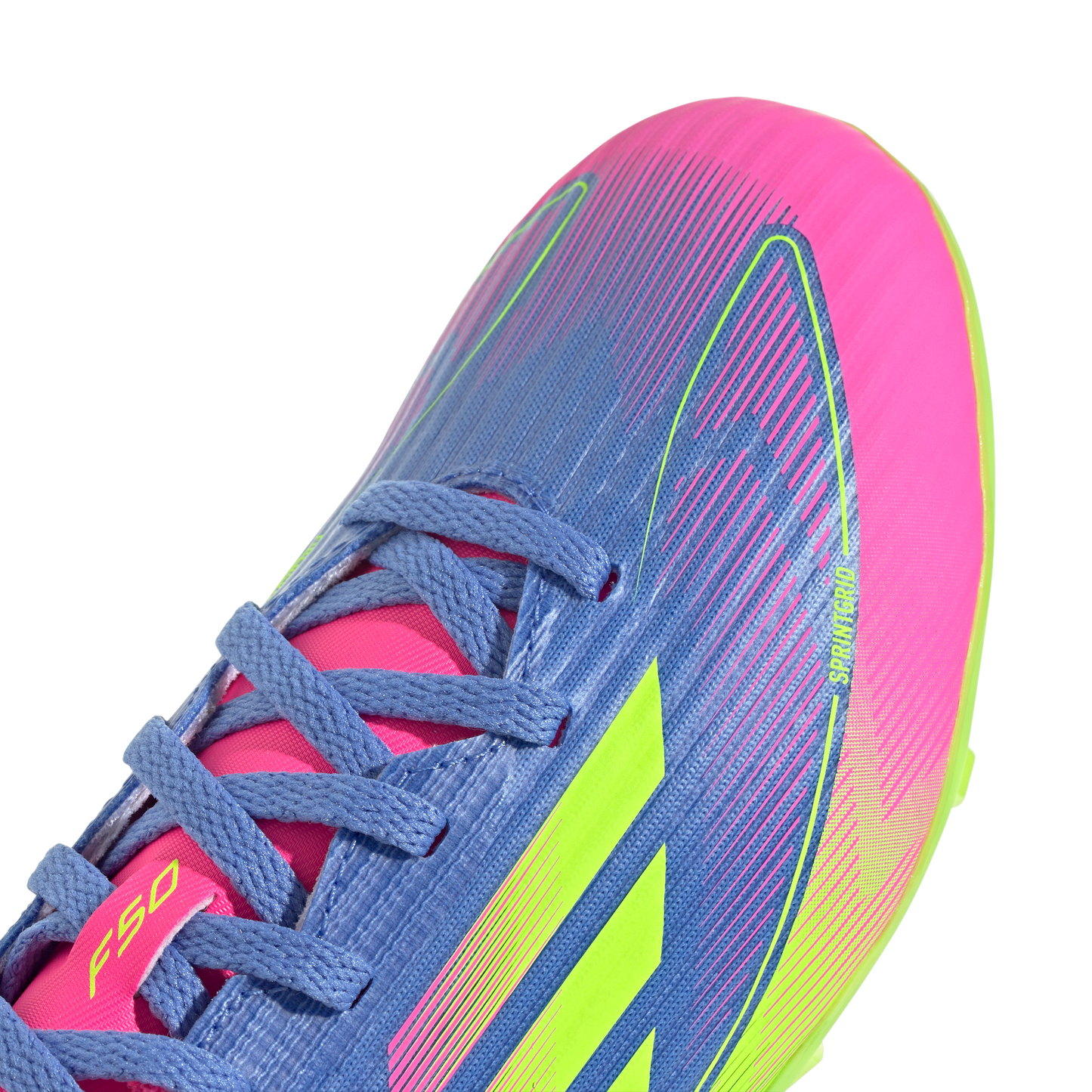 adidas F50 LEAGUE Firm/Multi-Ground Cleats | Blue Fusion-Lucid Lemon-Lucid Pink | Kid's Unisex