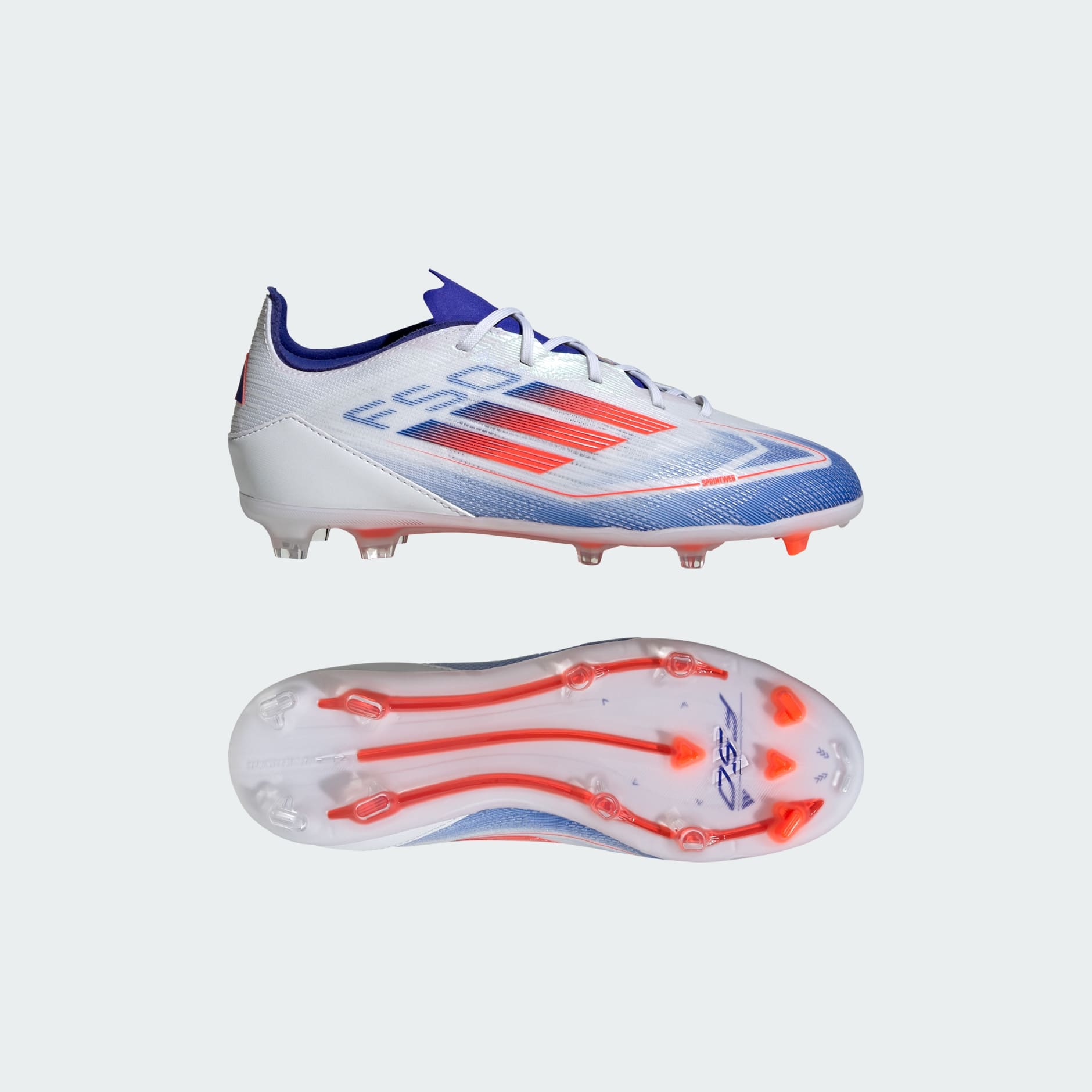 adidas F50 PRO Firm Ground Soccer Cleats | Cloud White-Solar Red