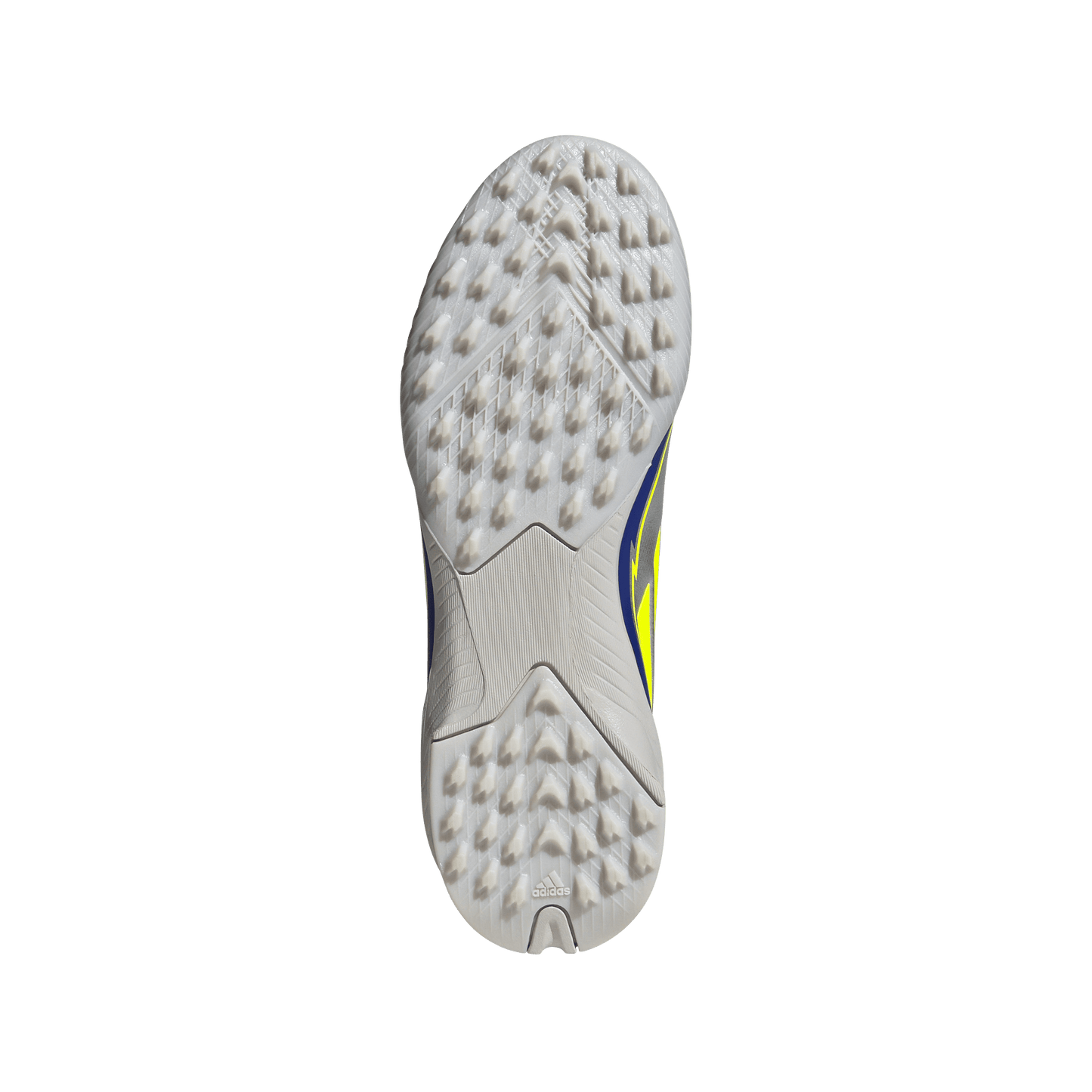 adidas F50 League Artificial Turf Messi Soccer Shoes | Silver Metallic / Solar Yellow / Lucid Blue | Kid's