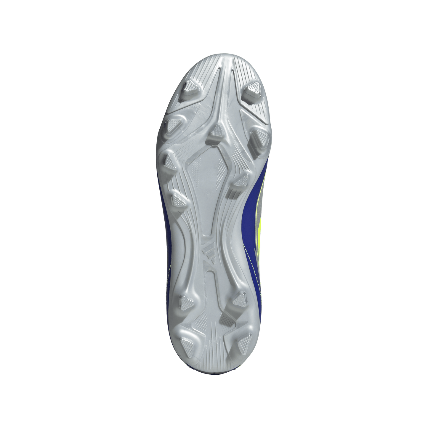 adidas F50 CLUB MESSI Firm/Multi-Ground Soccer Cleats | Silver Metallic / Solar Yellow / Lucid Blue | Kid's