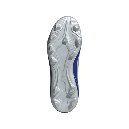 adidas F50 CLUB MESSI Firm/Multi-Ground Soccer Cleats | Silver Metallic / Solar Yellow / Lucid Blue | Kid's