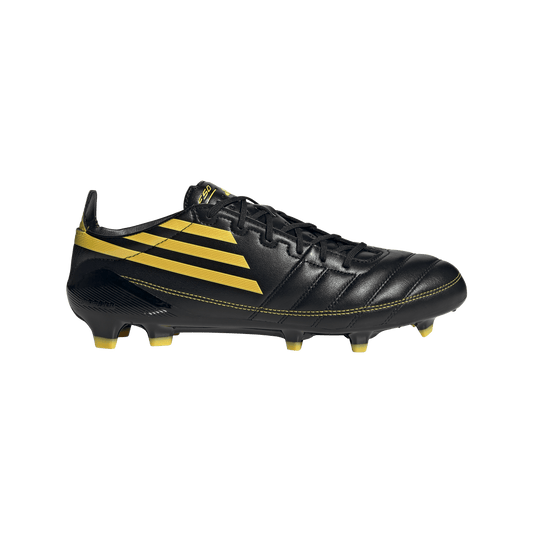 adidas F50 ELITE LEATHER Firm Ground Soccer Cleats | Carbon Black / Yellow | Men's
