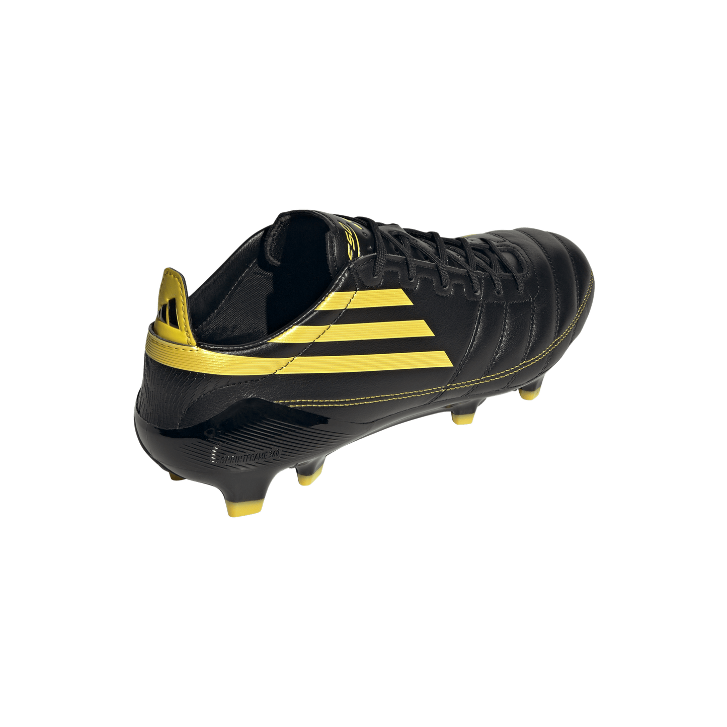 adidas F50 ELITE LEATHER Firm Ground Soccer Cleats | Carbon Black / Yellow | Men's