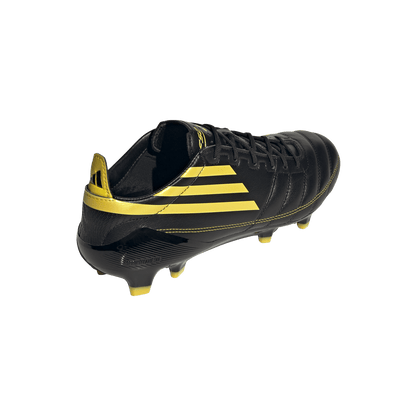 adidas F50 ELITE LEATHER Firm Ground Soccer Cleats | Carbon Black / Yellow | Men's