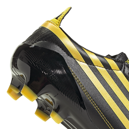 adidas F50 ELITE LEATHER Firm Ground Soccer Cleats | Carbon Black / Yellow | Men's