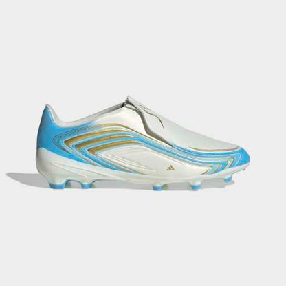 adidas F50 MESSI LEAGUE Laceless Soccer Cleats | Ivory / Ice Blue | Kid's