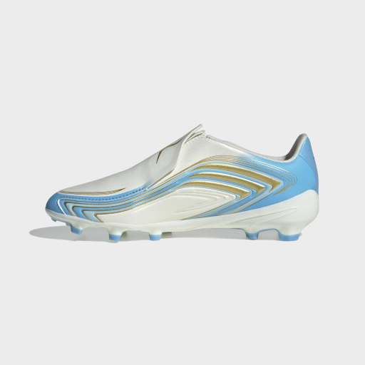 adidas F50 MESSI LEAGUE Laceless Soccer Cleats | Ivory / Ice Blue | Kid's