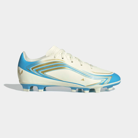 adidas F50 Messi Club Firm Ground Soccer Cleats | Ivory / Ice Blue | Kid's