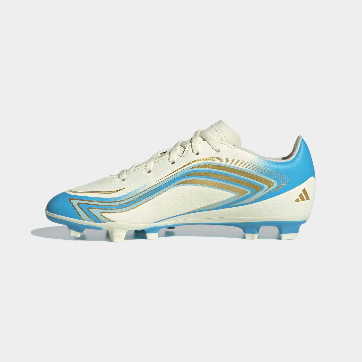 adidas F50 Messi Club Firm Ground Soccer Cleats | Ivory / Ice Blue | Kid's