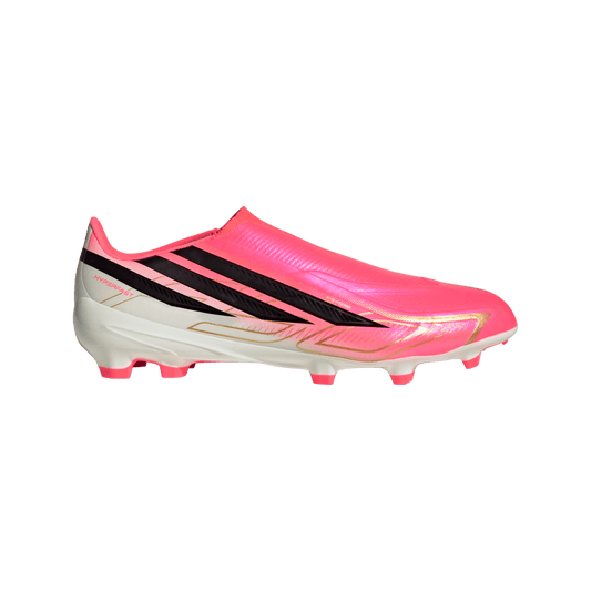 adidas F50 League Laceless Firm/Multi-Ground Cleats | Solar Turbo / Core Black / Gold Metallic | Men's