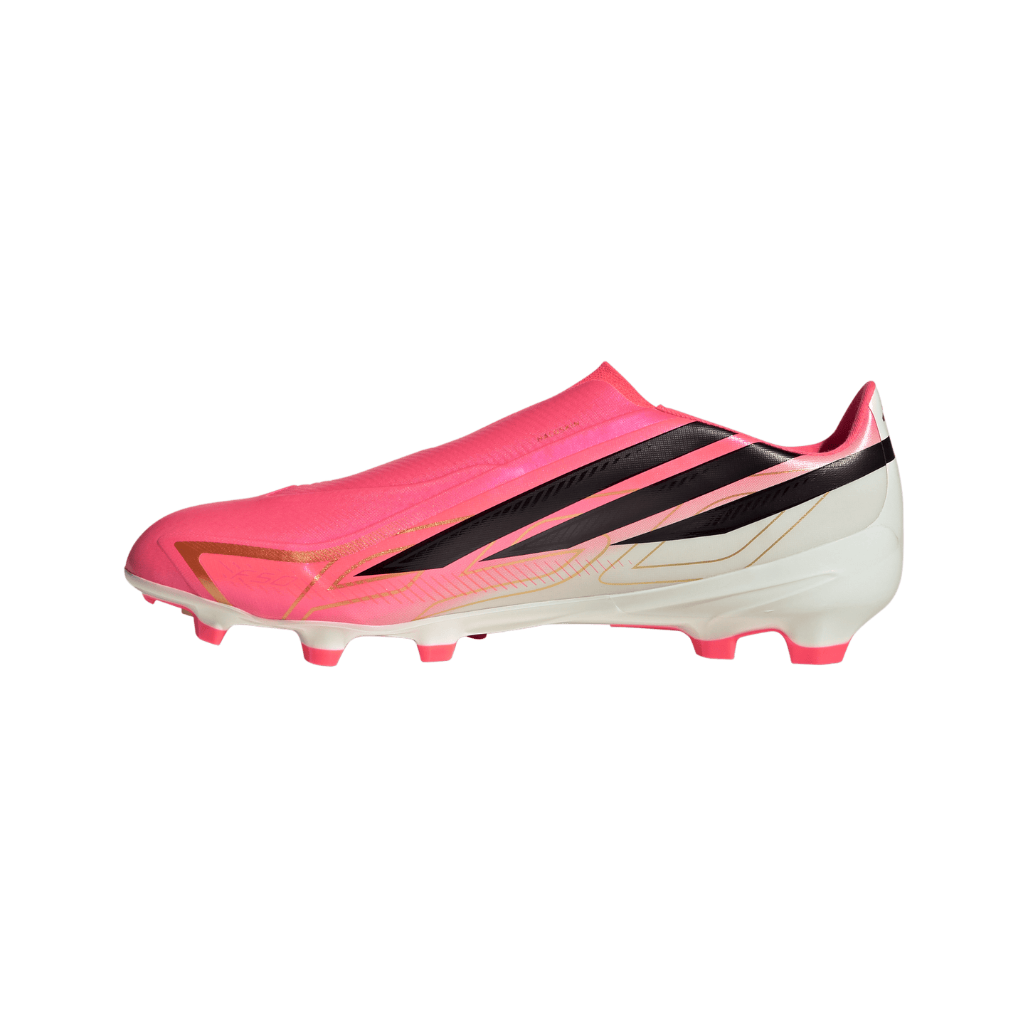 adidas F50 League Laceless Firm/Multi-Ground Cleats | Solar Turbo / Core Black / Gold Metallic | Men's