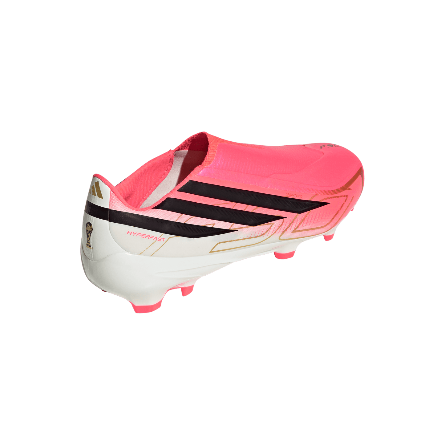 adidas F50 League Laceless Firm/Multi-Ground Cleats | Solar Turbo / Core Black / Gold Metallic | Men's