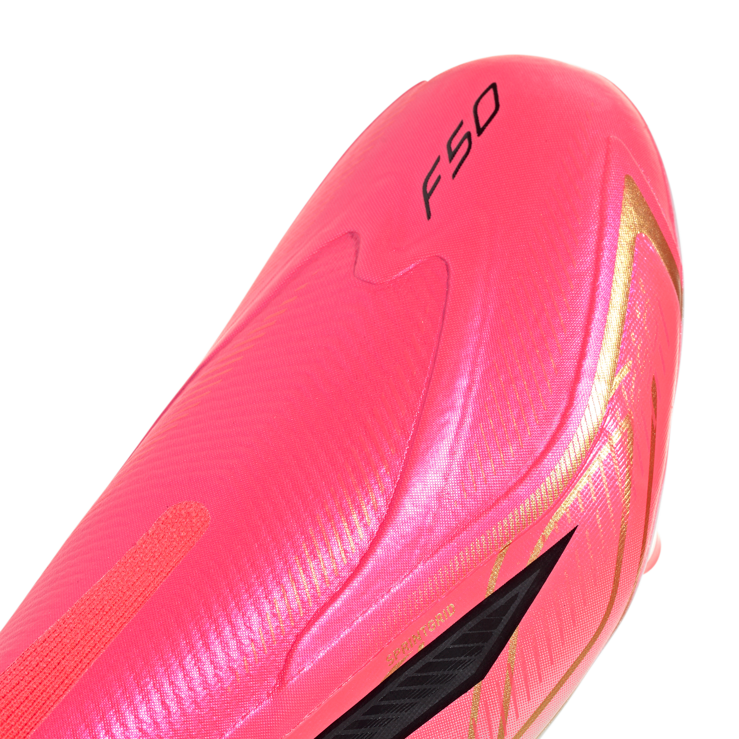 adidas F50 League Laceless Firm/Multi-Ground Cleats | Solar Turbo / Core Black / Gold Metallic | Men's