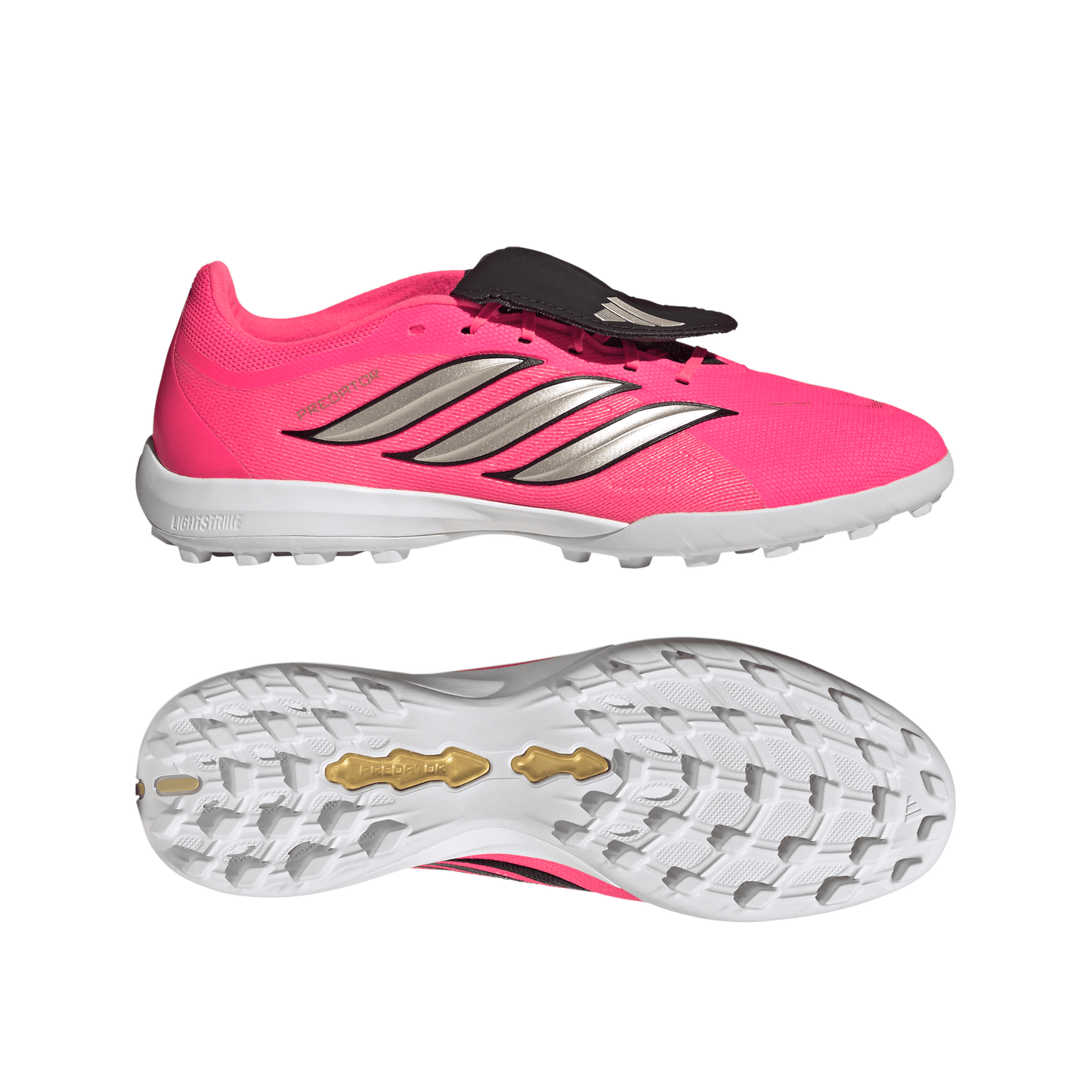 adidas Predator League Fold-Over Tongue Turf Soccer Shoes | Solar Turbo / Iron Metallic / Core Black | Men's