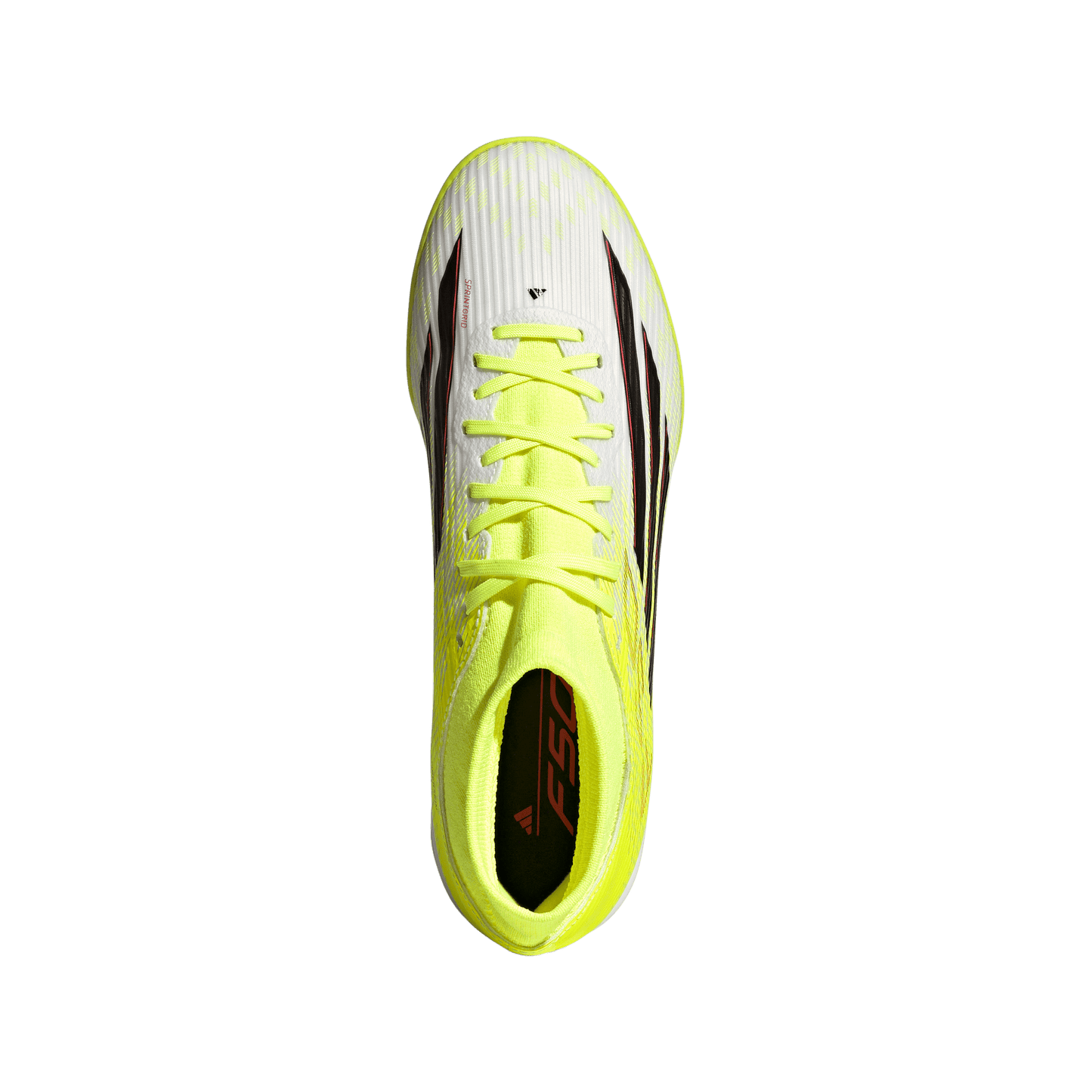 adidas F50 LEAGUE Mid Cut Turf Soccer Shoes | Team Solar Yellow 2 / Core Black / Lucid Red | Men's