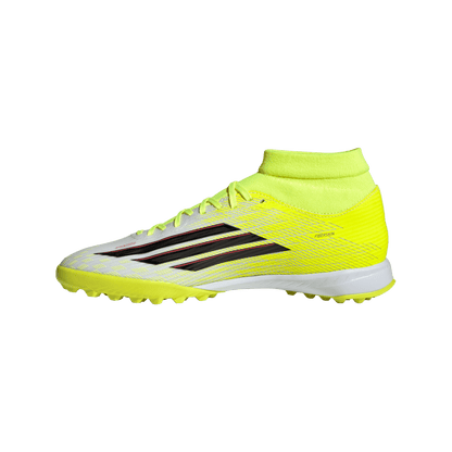 adidas F50 LEAGUE Mid Cut Turf Soccer Shoes | Team Solar Yellow 2 / Core Black / Lucid Red | Men's