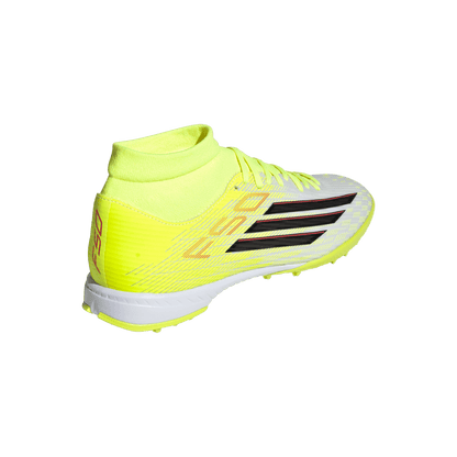 adidas F50 LEAGUE Mid Cut Turf Soccer Shoes | Team Solar Yellow 2 / Core Black / Lucid Red | Men's