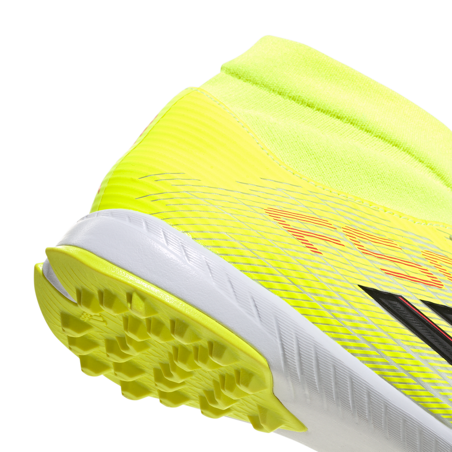 adidas F50 LEAGUE Mid Cut Turf Soccer Shoes | Team Solar Yellow 2 / Core Black / Lucid Red | Men's