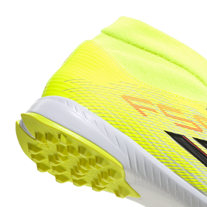 adidas F50 LEAGUE Mid Cut Turf Soccer Shoes | Team Solar Yellow 2 / Core Black / Lucid Red | Men's