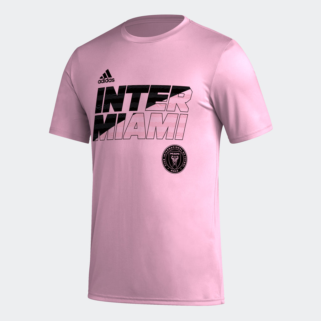 adidas Inter Miami Training Pregame Short Sleeve Tee | Pink | Men's